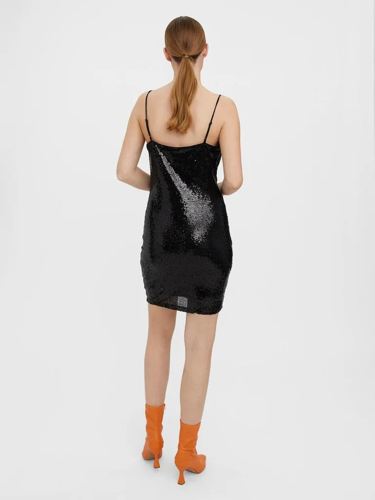 Kaje Cowl Neck Sequin Dress