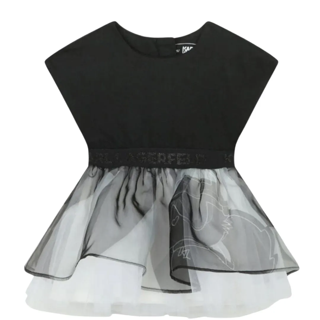 Karl Lagerfeld Dress Frill Black