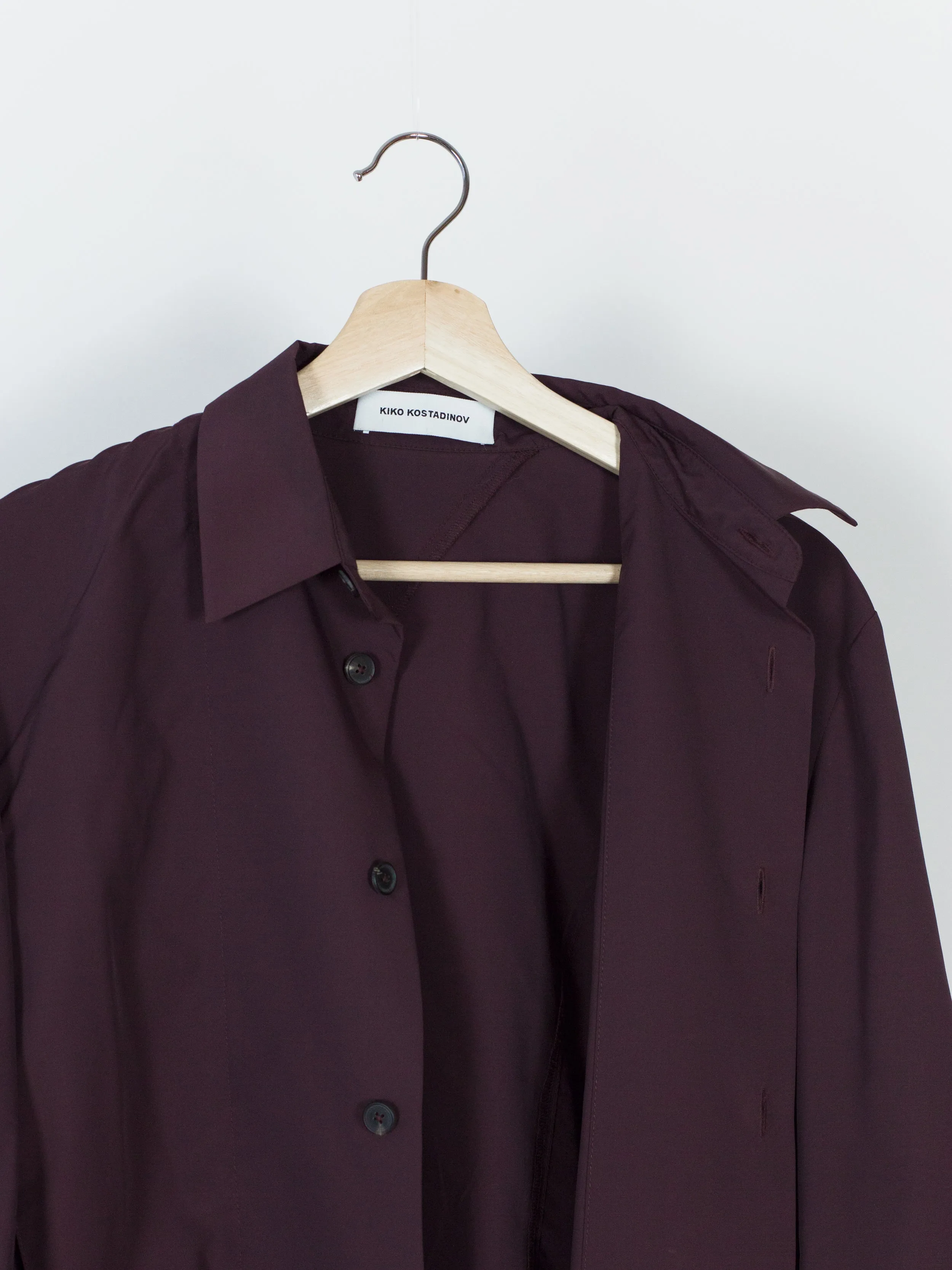 Kiko Kostadinov SS18 00042018 Maroon 'Cubist' Overshirt