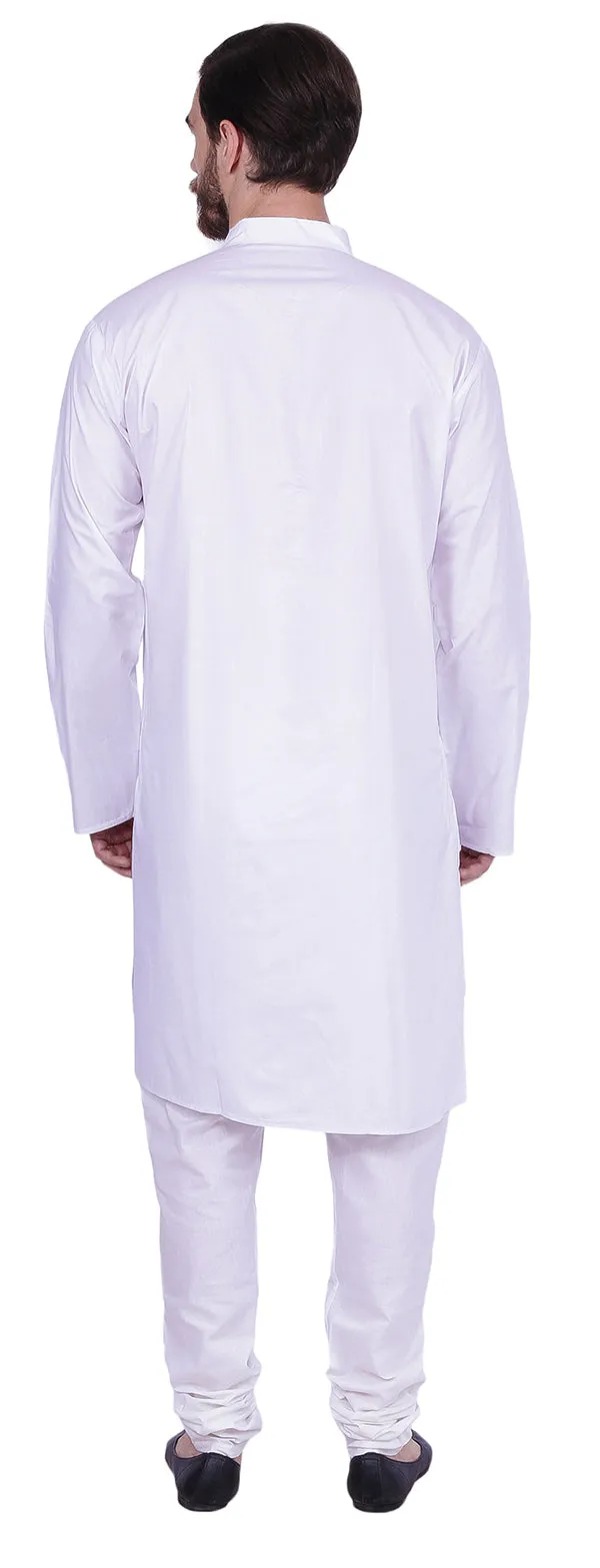 Kurta Pajama Party Wear Cotton India Apparel for Men (White)