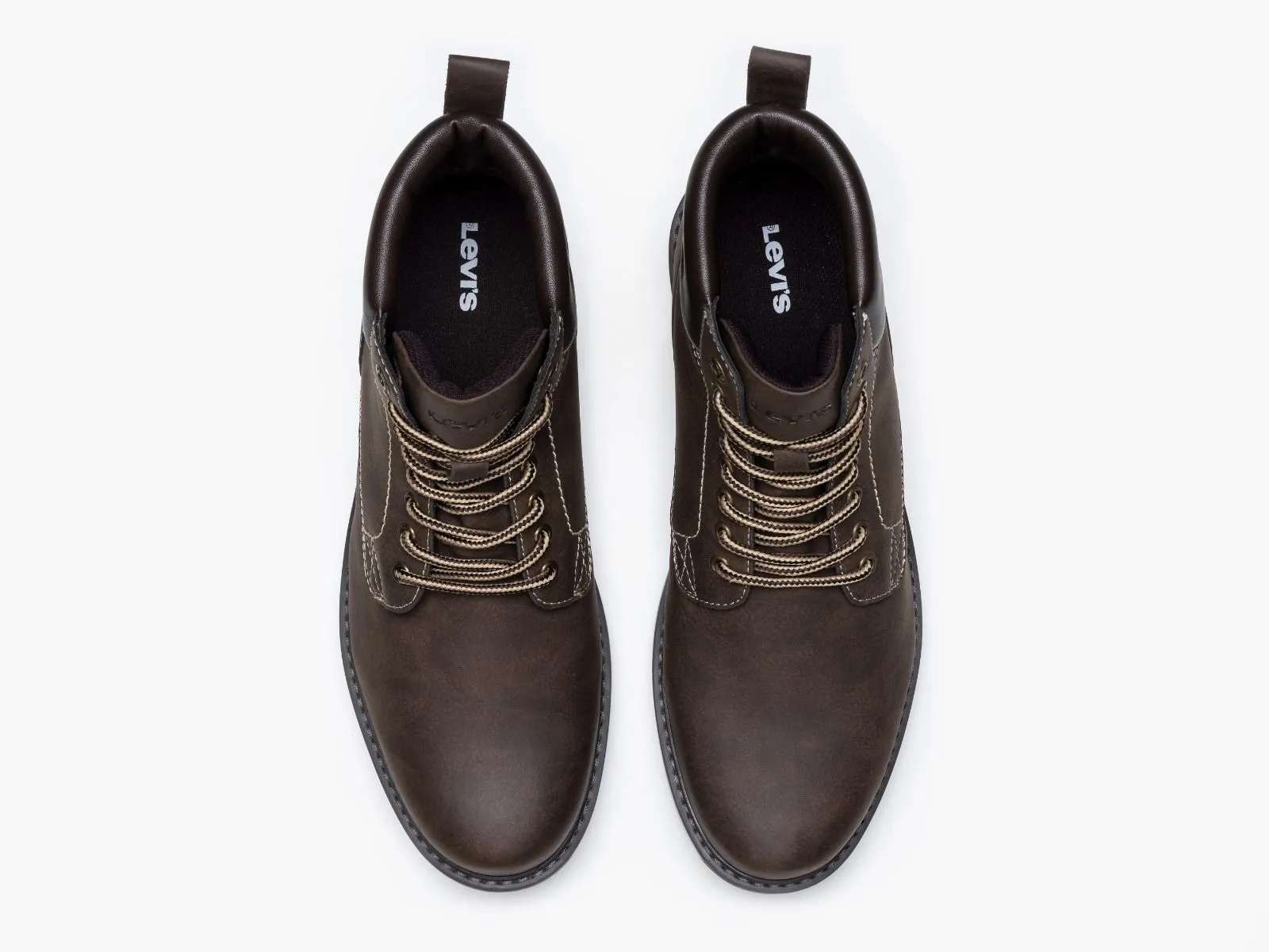 Levis Marshall Lace Up Boots Dark Brown