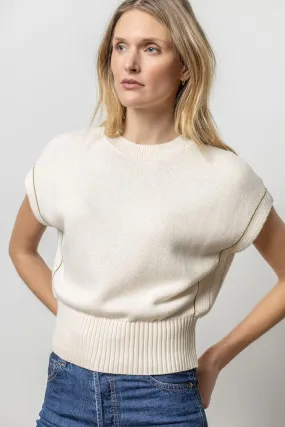 Lilla P Wedge Pullover Sweater in Cream