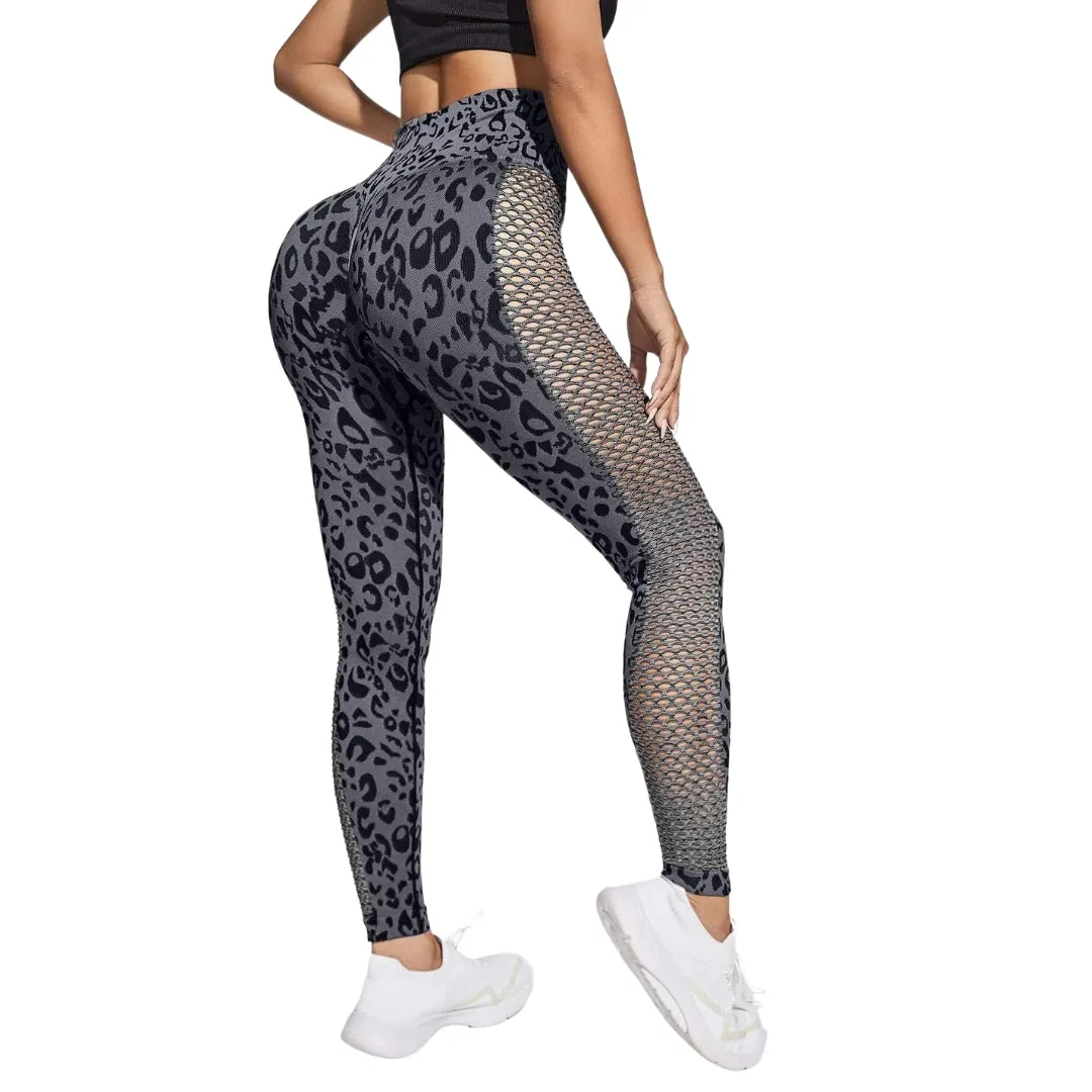 Madison Leopard Hollow Out Leggings