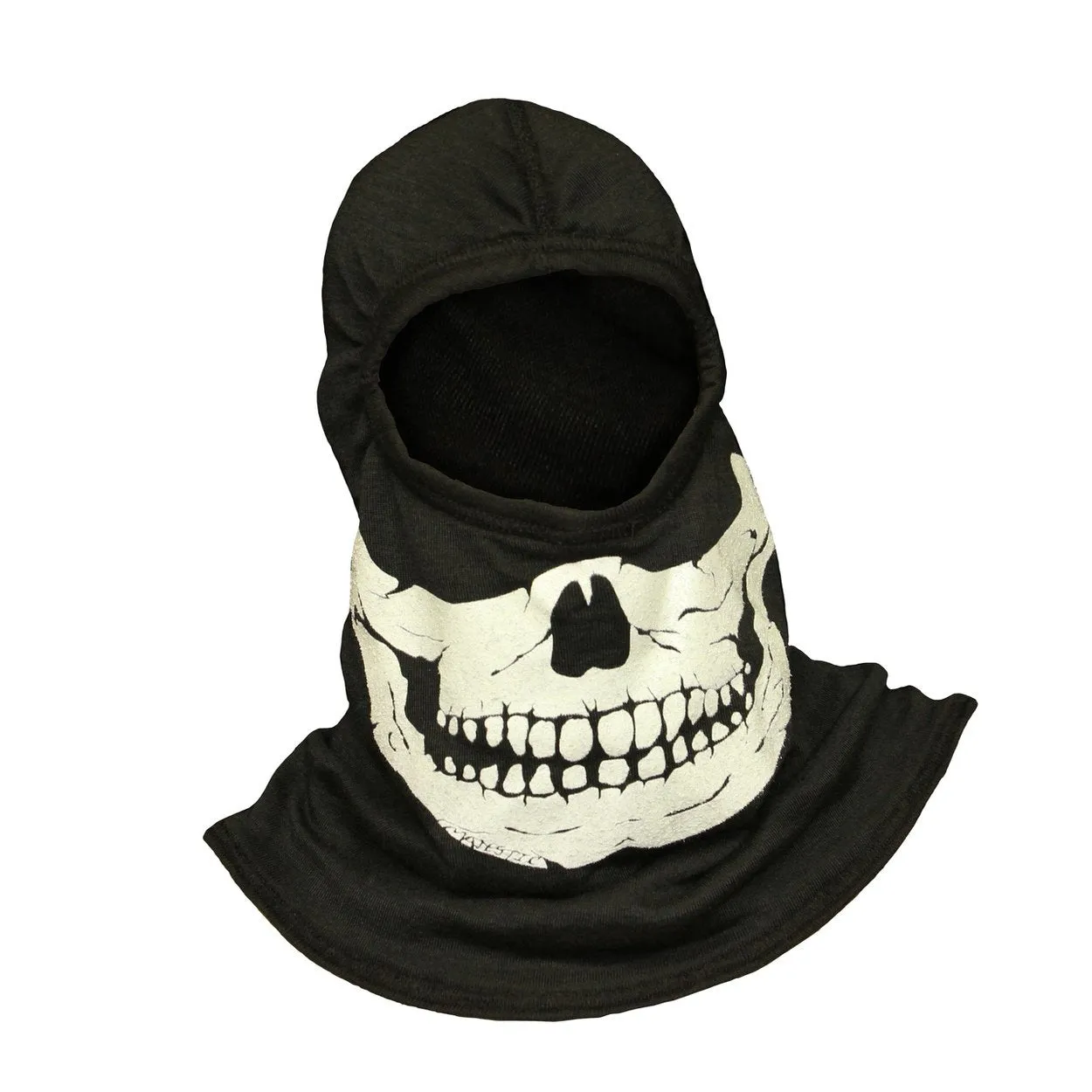 Majestic Apparel Fire Ink Glow In The Dark Green Skull Hood