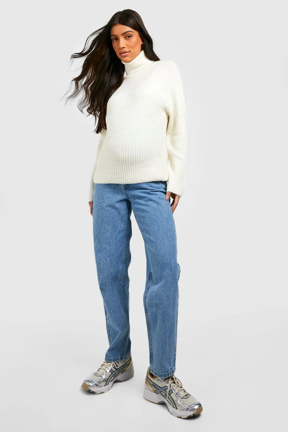 Maternity Over Bump Loose Straight Leg Jeans