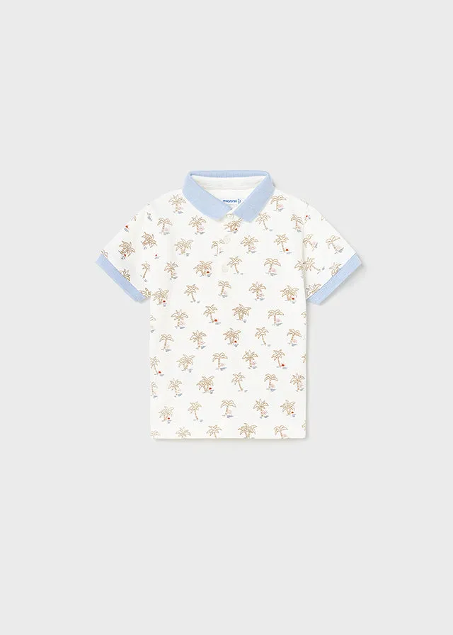 Mayoral Polo s/s large print for baby boy - Palms