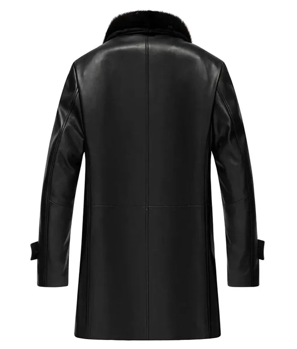 Mens Black Leather Coat - Leather Trench Coat