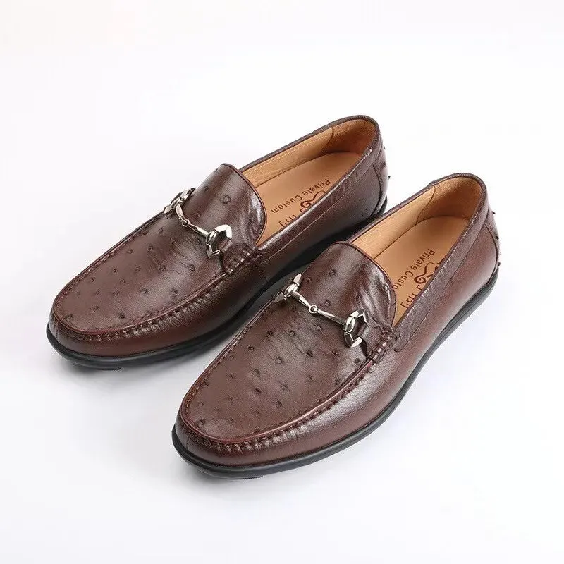 Men's Business Casual Style Genuine Leather Slip-on Flat Moccasins