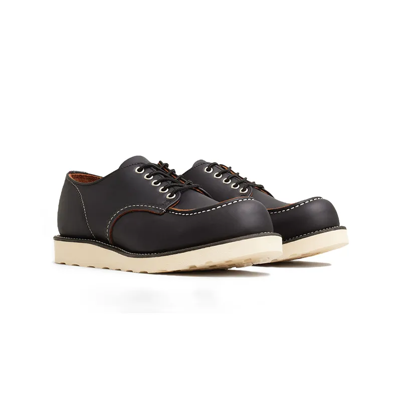 Men’s Leather Shoes for All Seasons, Black Low-Top 