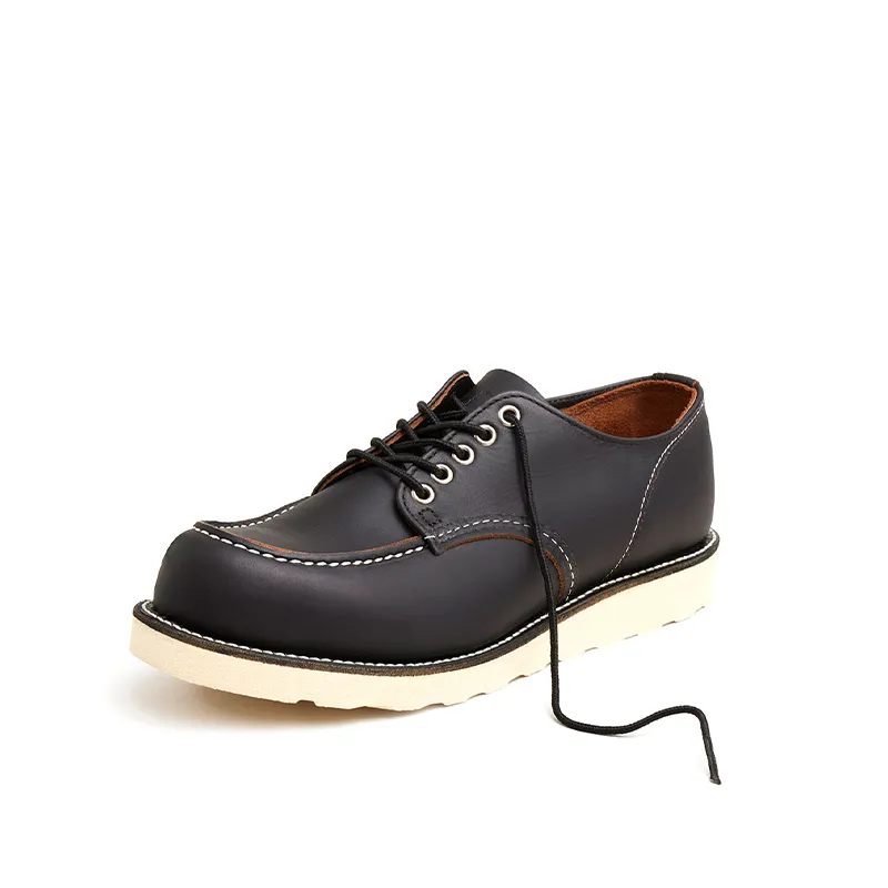 Men’s Leather Shoes for All Seasons, Black Low-Top 