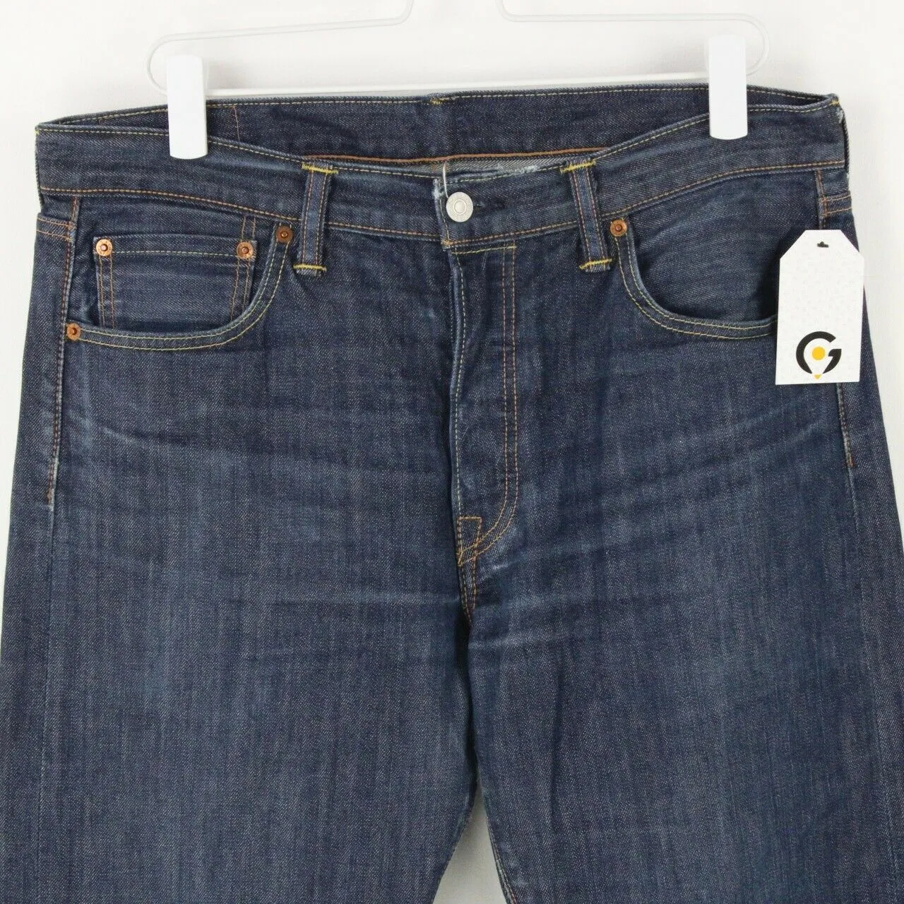 Mens LEVIS 501 Jeans Dark Blue | W36 L34