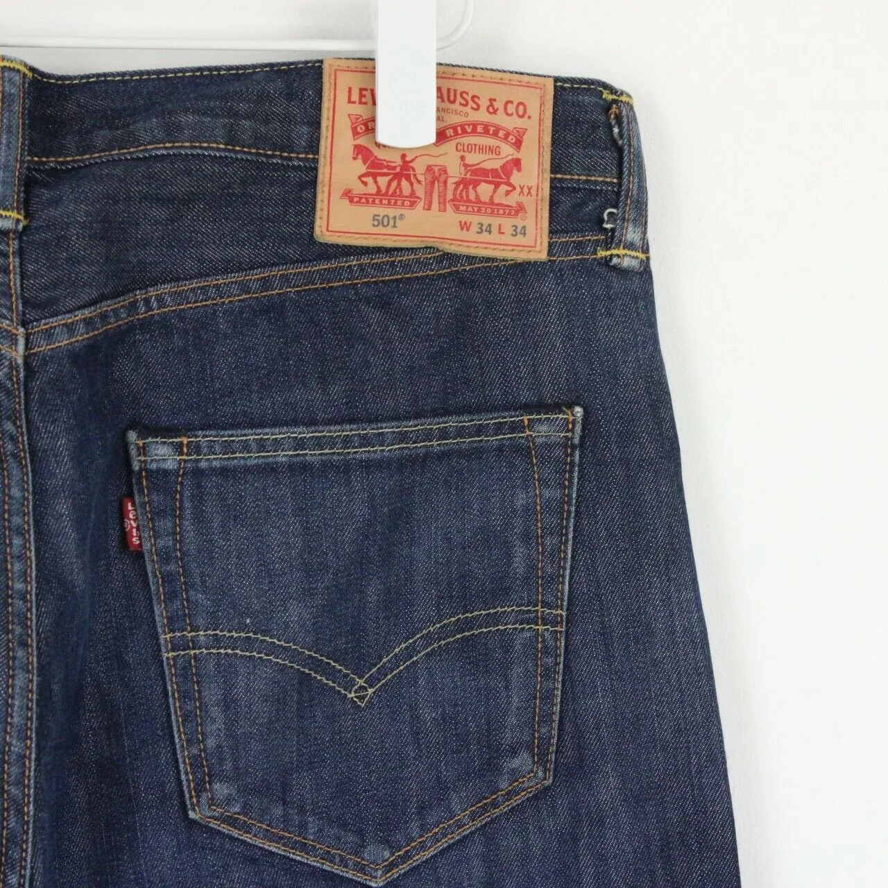 Mens LEVIS 501 Jeans Dark Blue | W36 L34