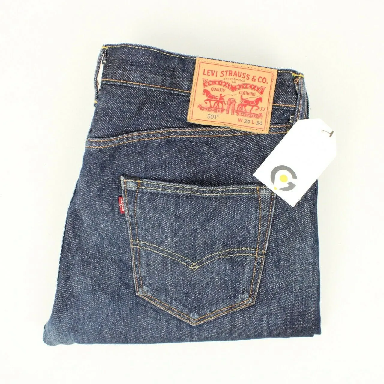 Mens LEVIS 501 Jeans Dark Blue | W36 L34