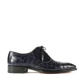 Mezlan 13993-F Dublin Men's Shoes Blue Genuine Crocodile Cap-Toe Oxfords (MZS3320)