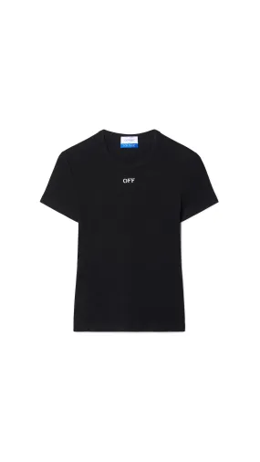 Off Stamp Rib Basic Tee - Black