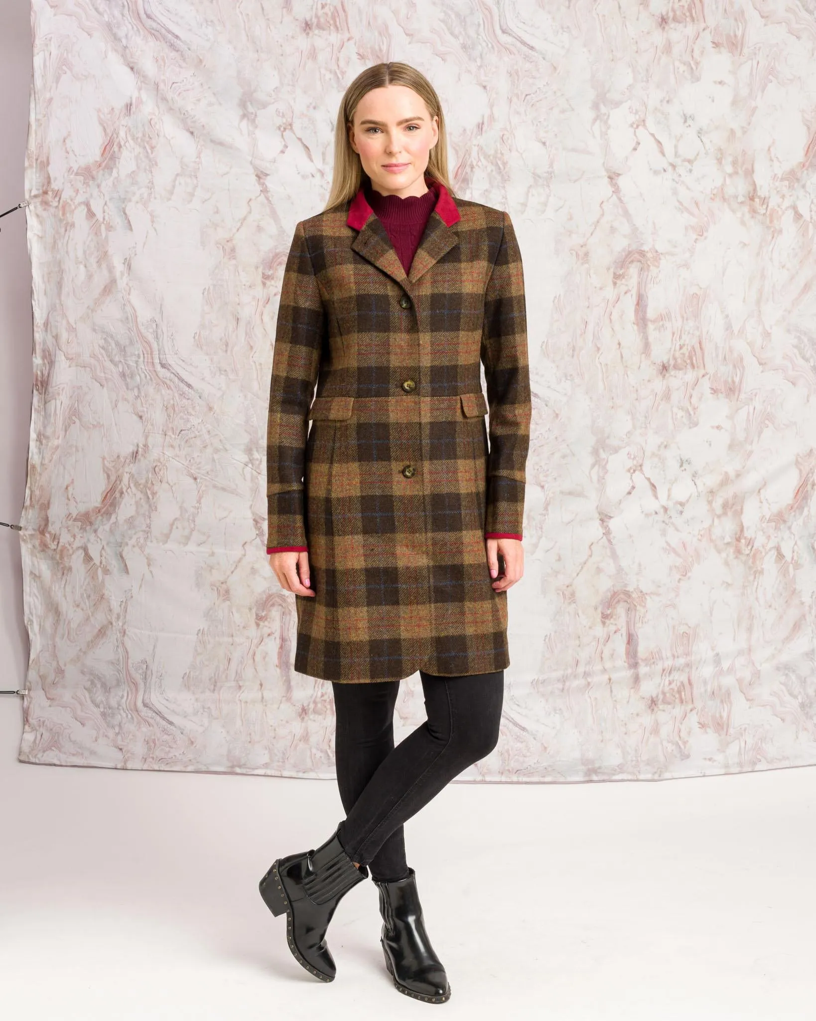 Pamela Tweed Coat - Auburn Check