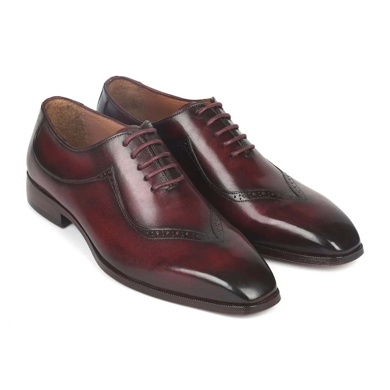 Paul Parkman 35BRD25 Men's Shoes Dark Bordeaux Calf-Skin Leather Oxfords (PM6276)