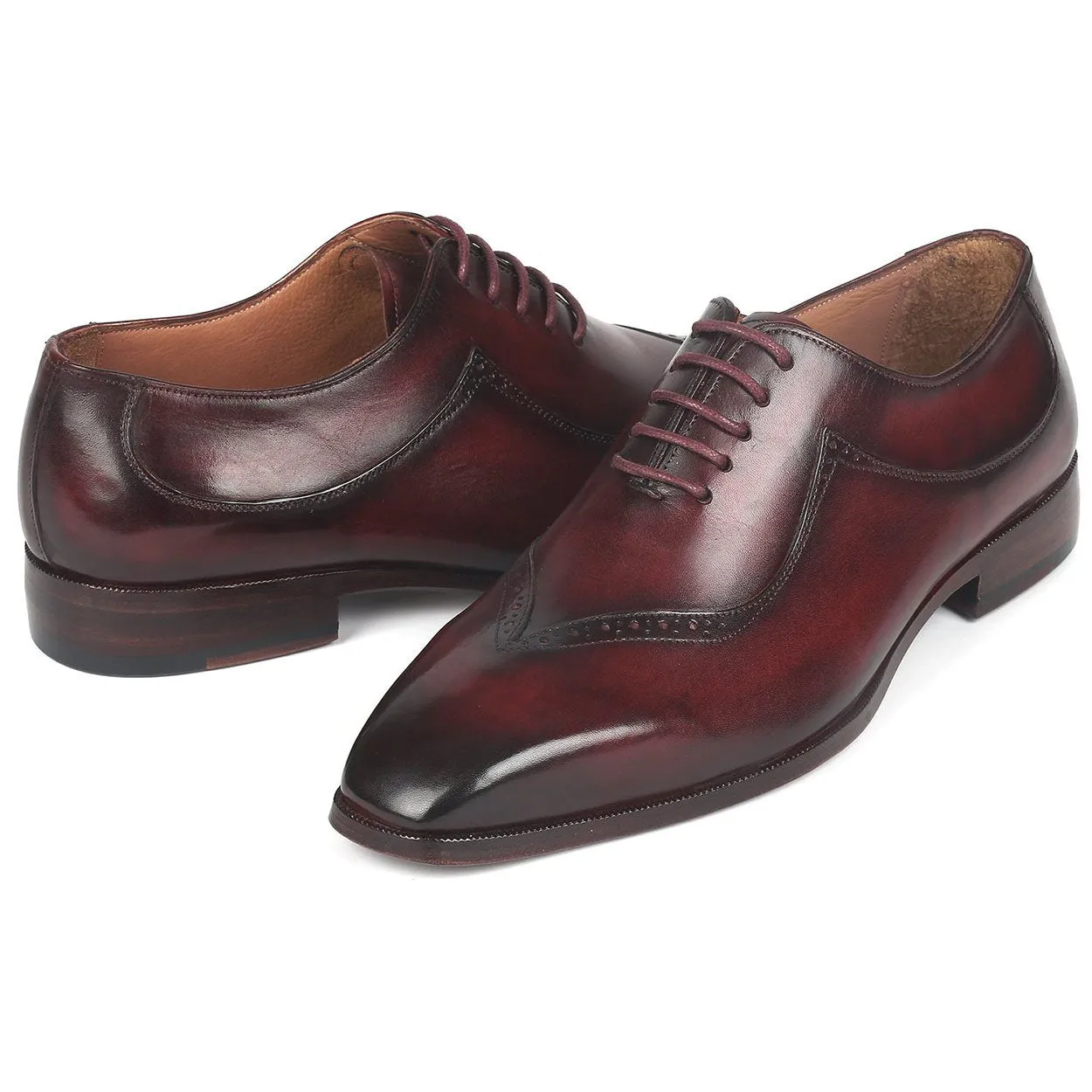 Paul Parkman 35BRD25 Men's Shoes Dark Bordeaux Calf-Skin Leather Oxfords (PM6276)