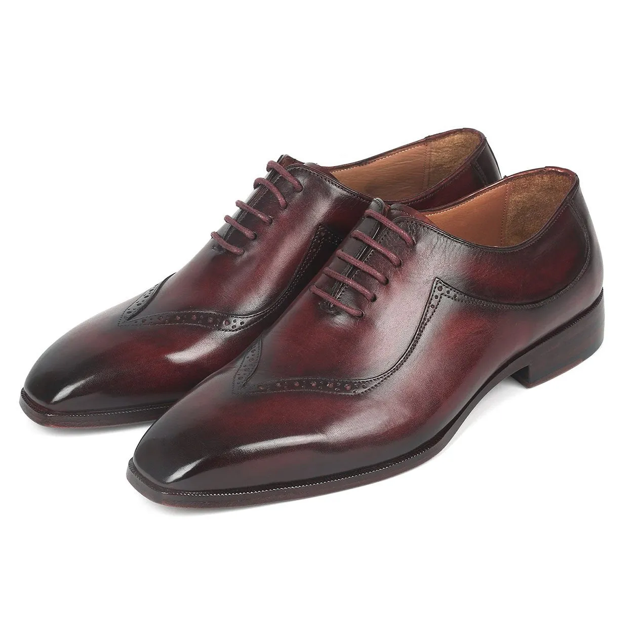 Paul Parkman 35BRD25 Men's Shoes Dark Bordeaux Calf-Skin Leather Oxfords (PM6276)