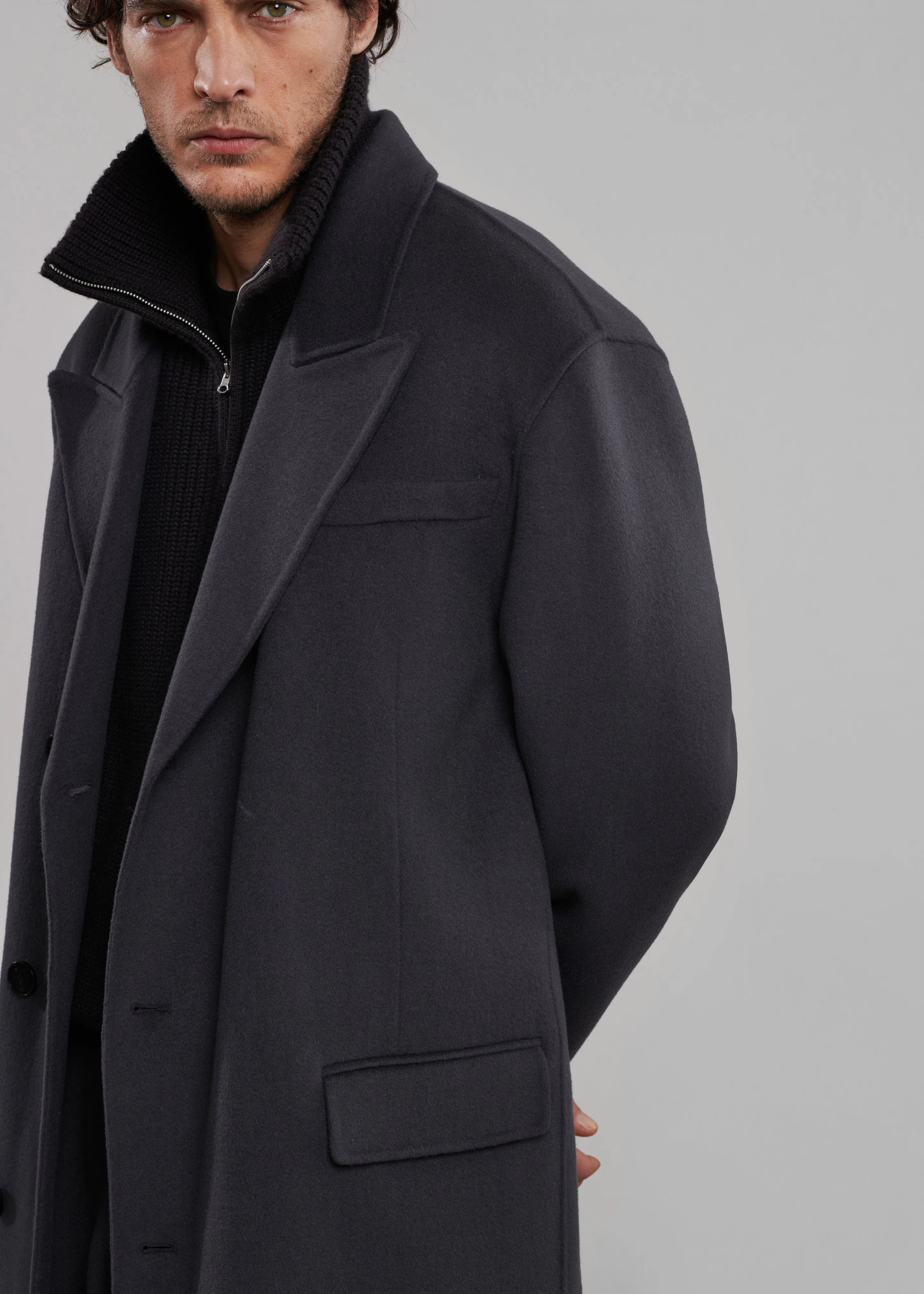 Paxton Wool Coat - Dark Grey