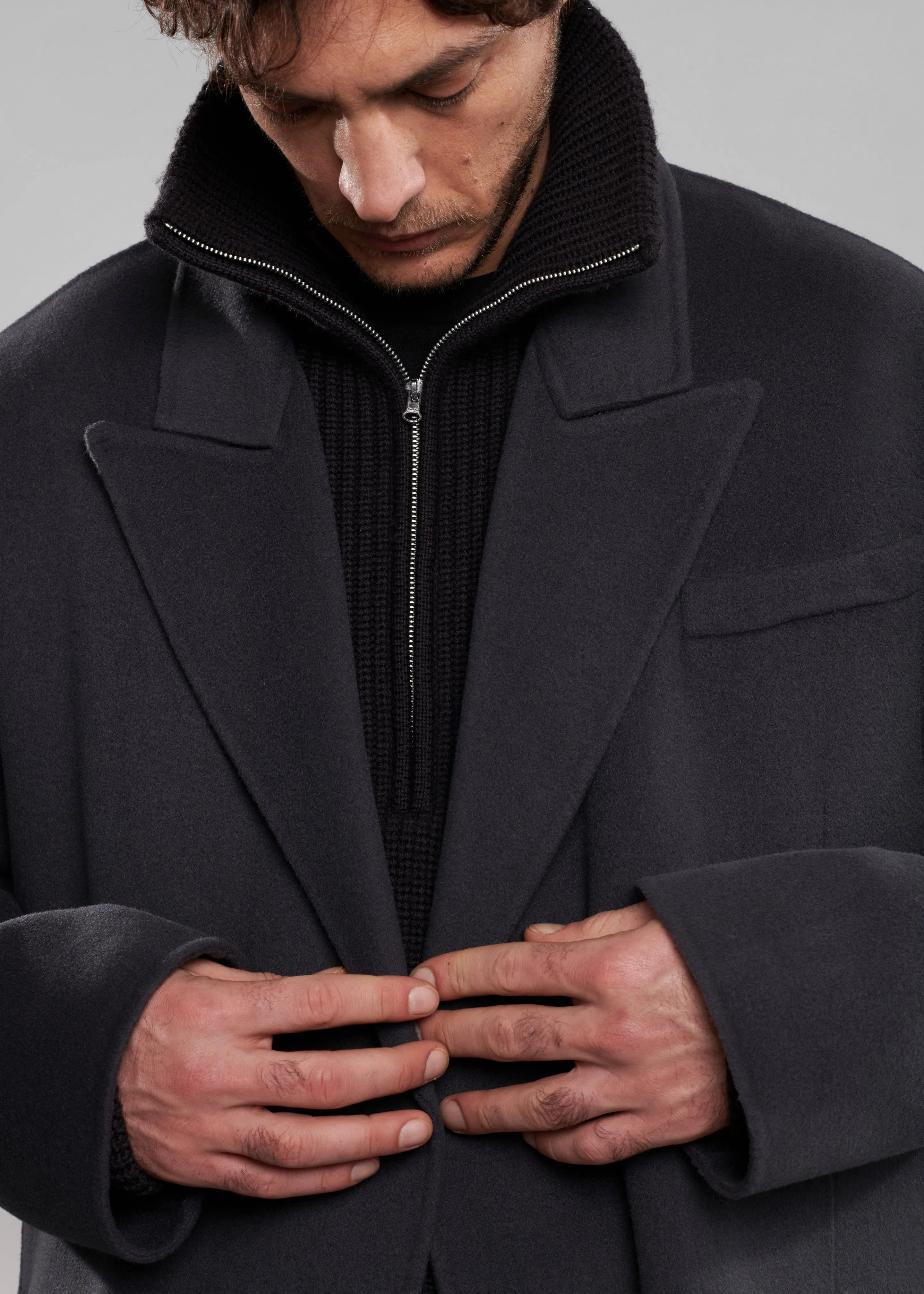 Paxton Wool Coat - Dark Grey