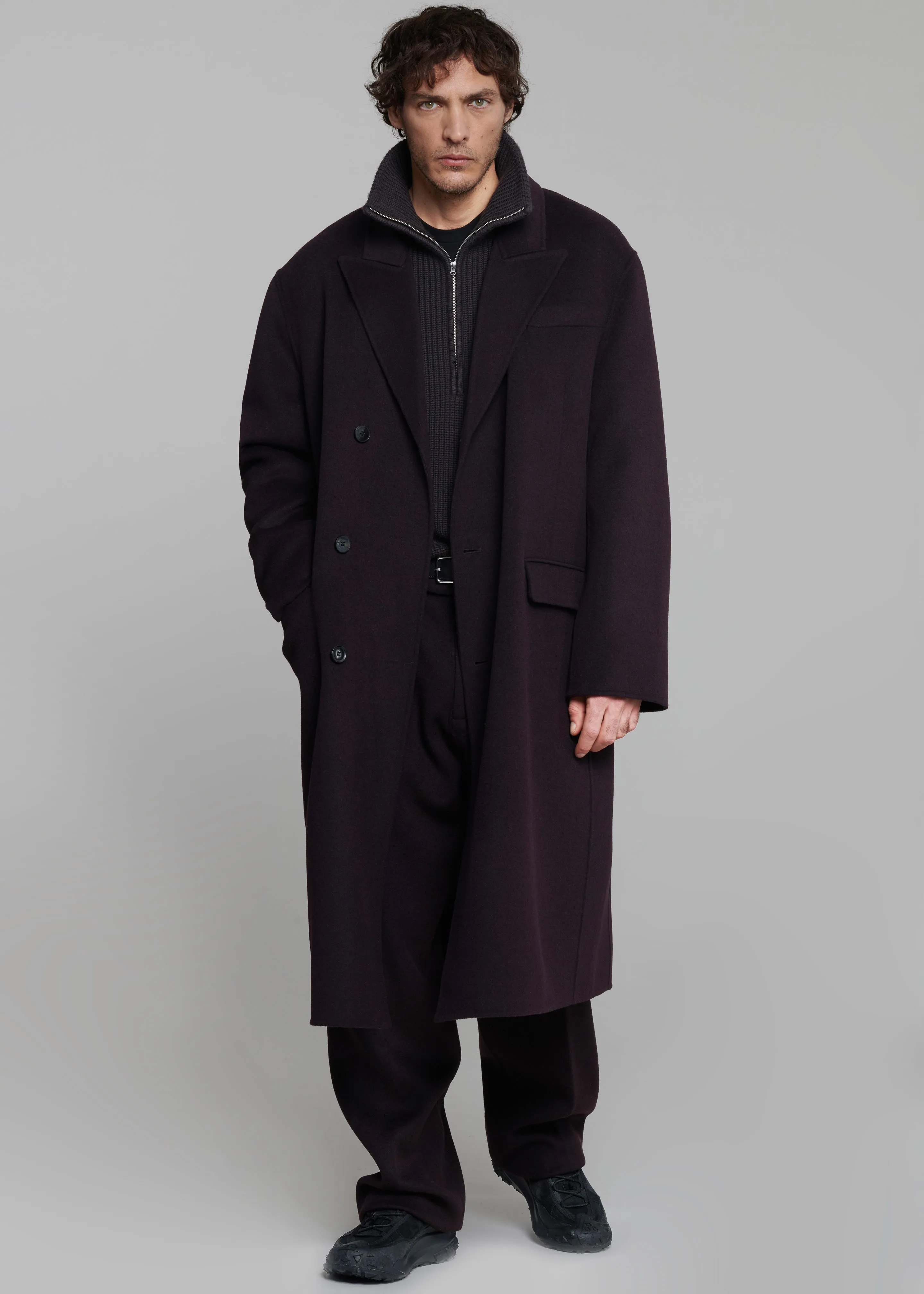 Paxton Wool Coat - Dark Plum