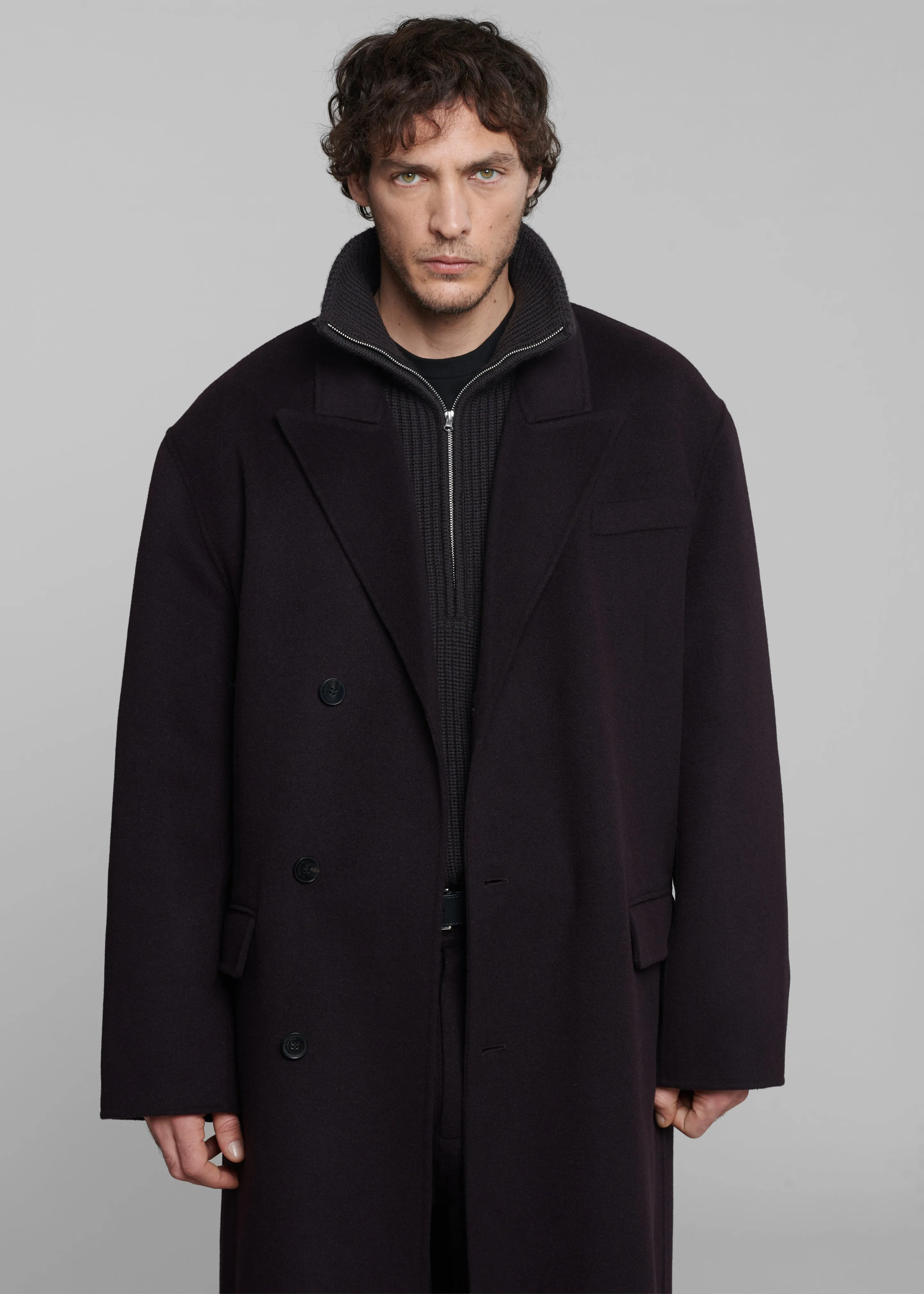 Paxton Wool Coat - Dark Plum