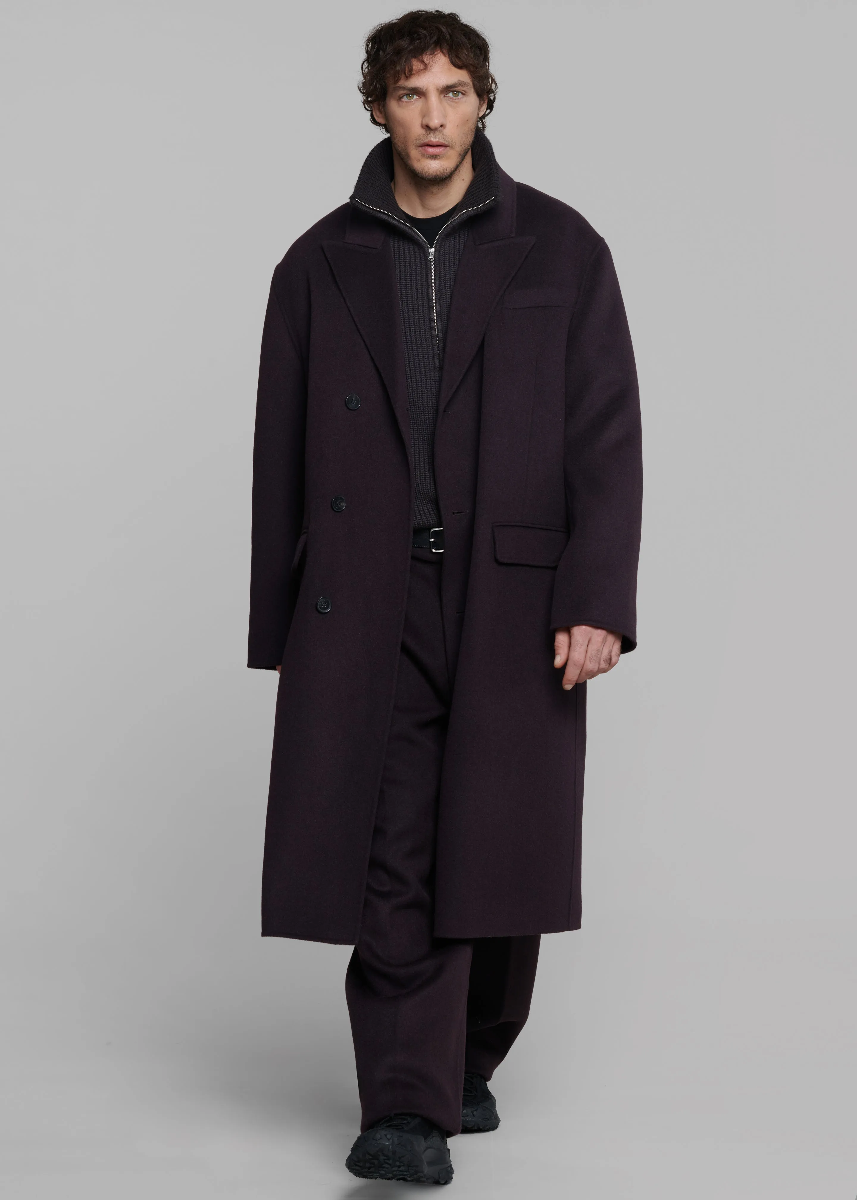 Paxton Wool Coat - Dark Plum