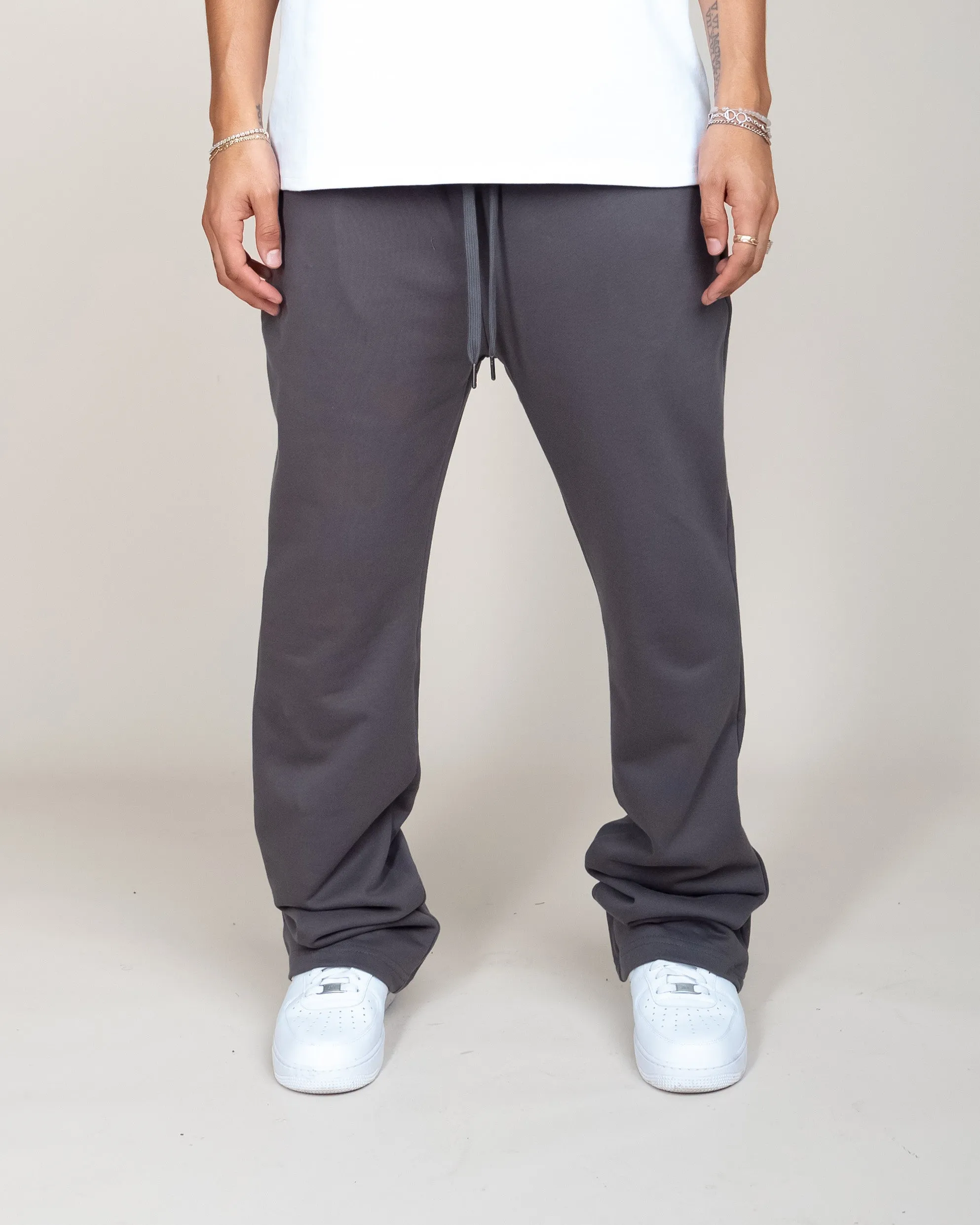 PERFECT FLARE SWEATPANTS-CHARCOAL