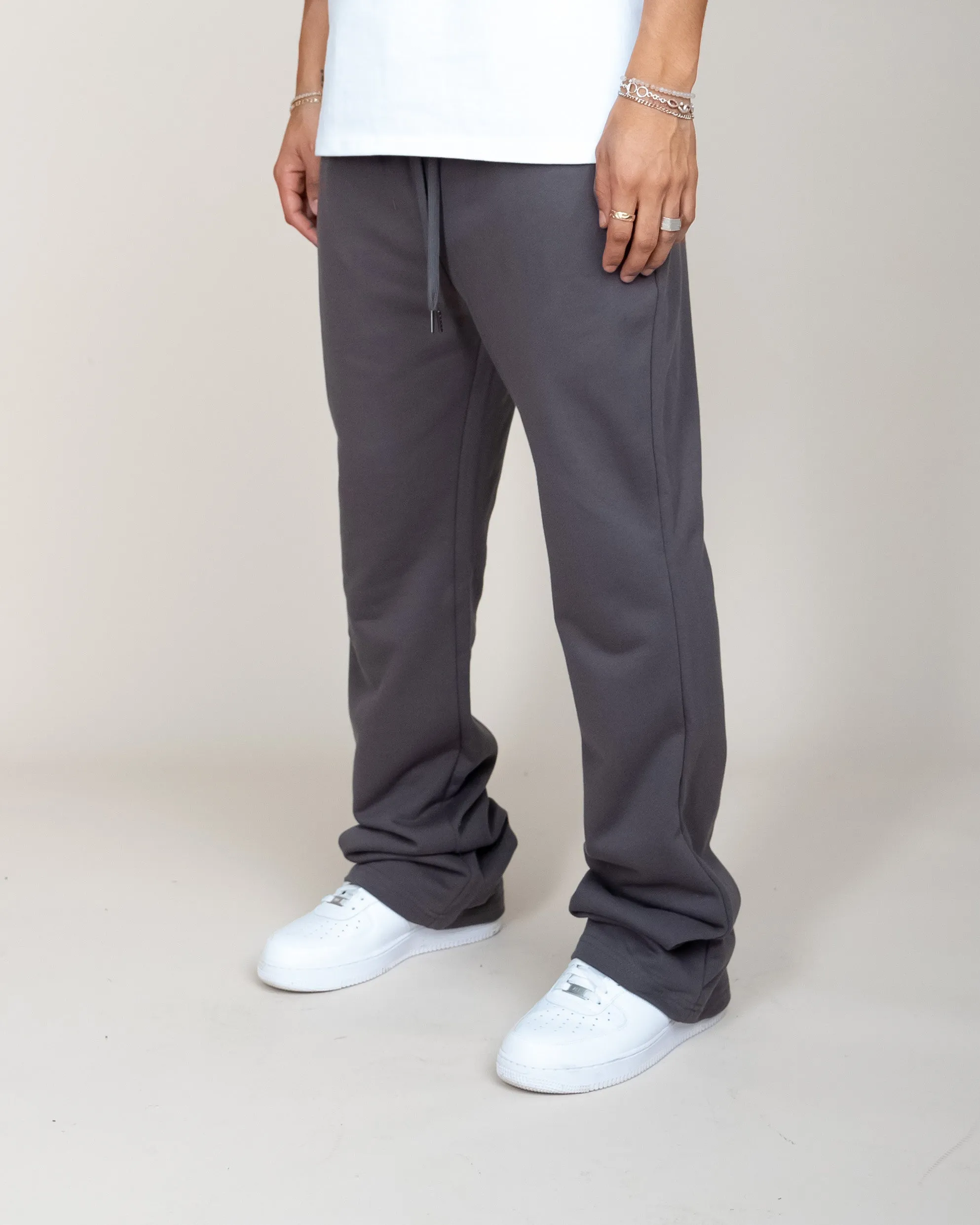 PERFECT FLARE SWEATPANTS-CHARCOAL