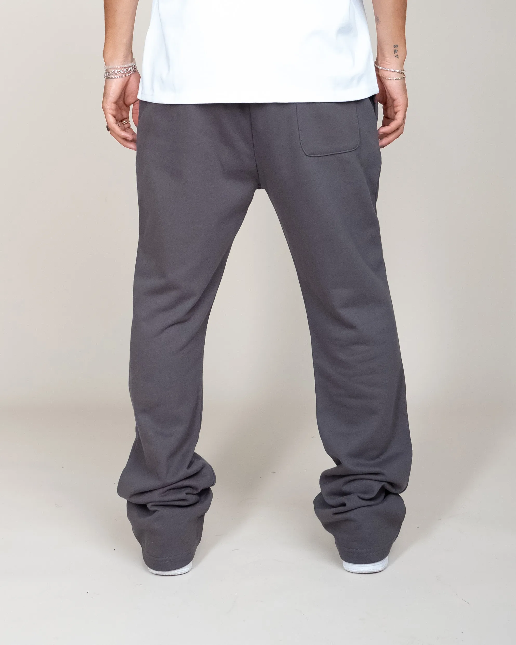 PERFECT FLARE SWEATPANTS-CHARCOAL