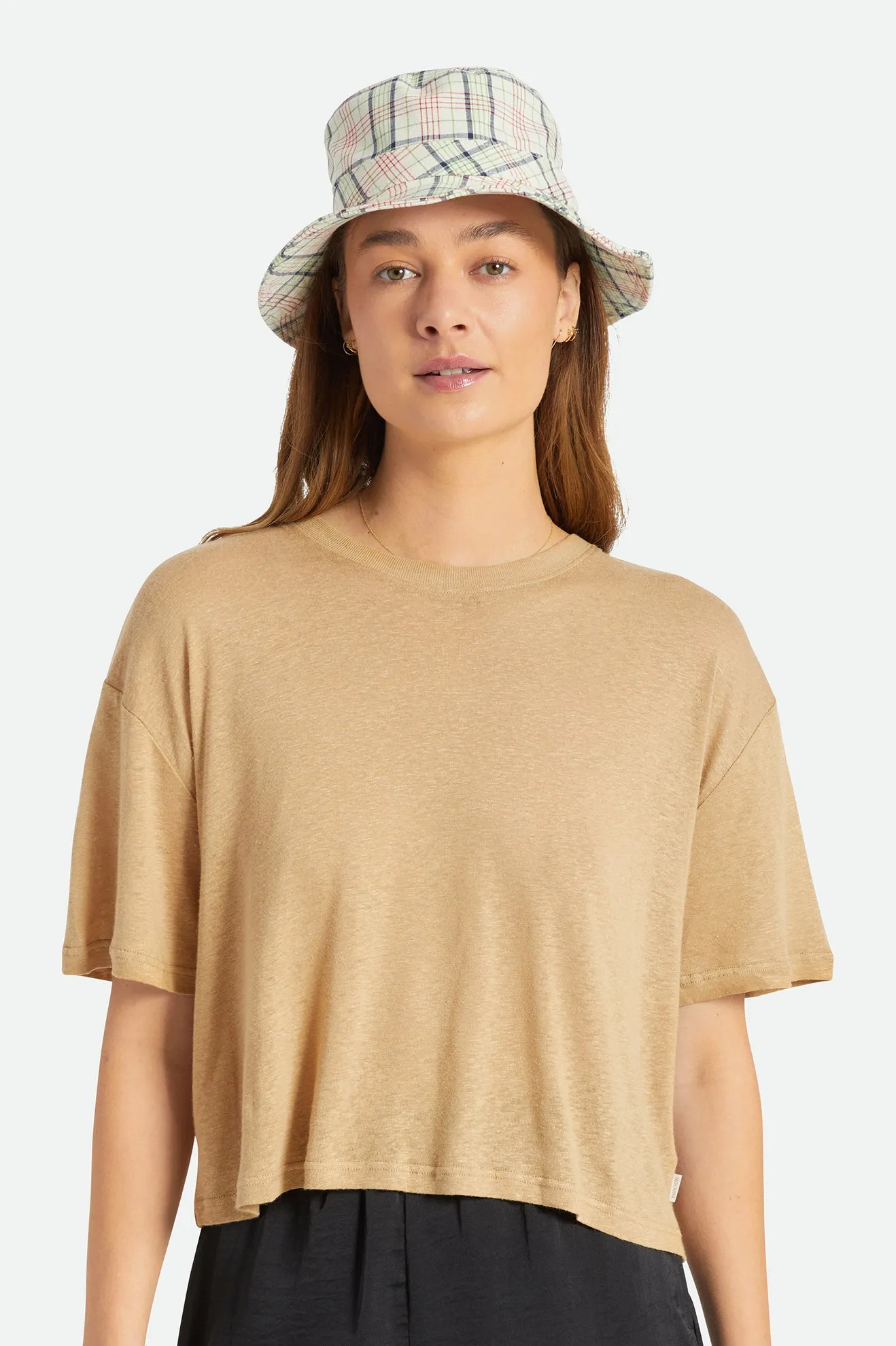 Petra Packable Bucket Hat - Dove Plaid