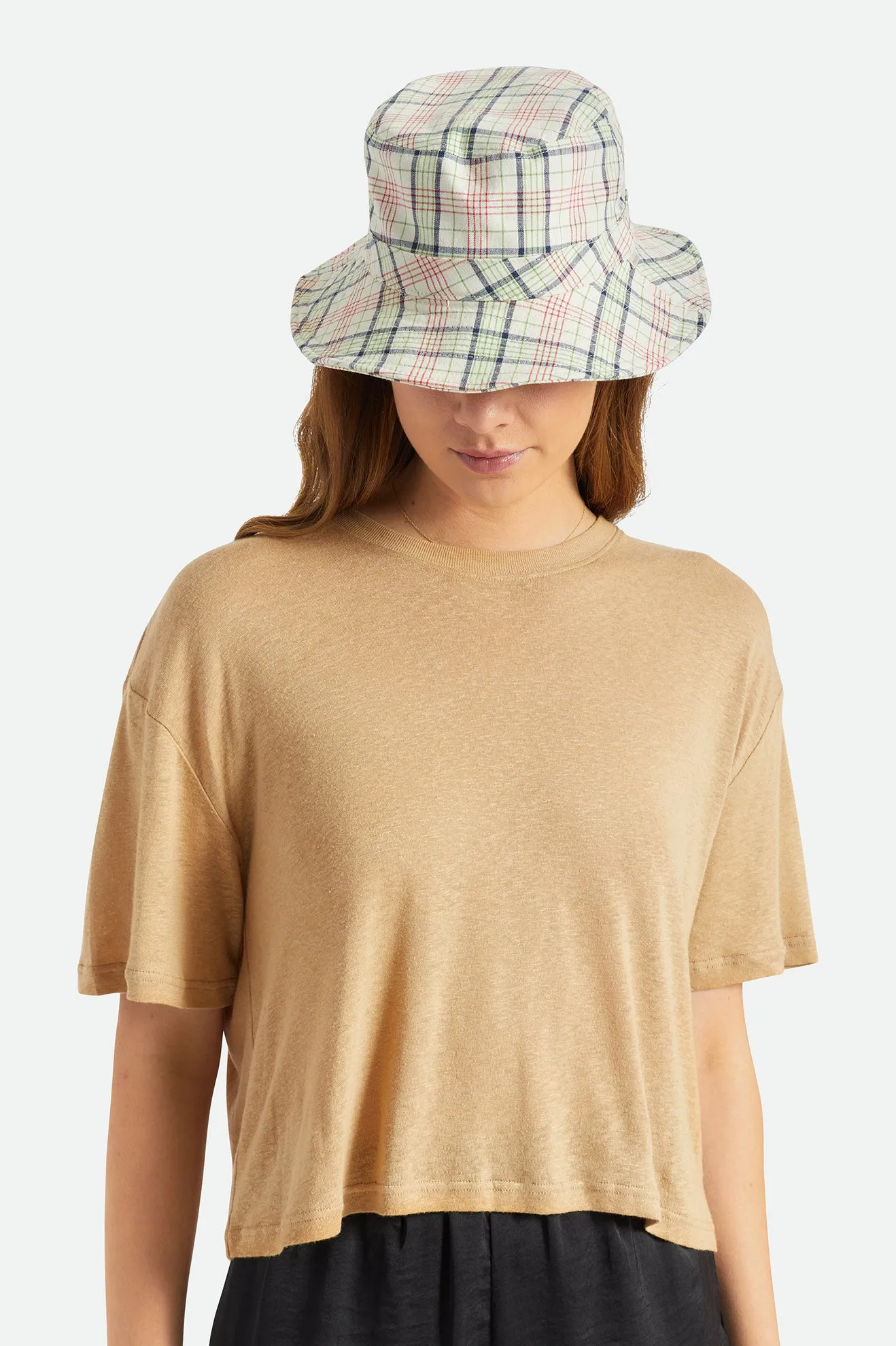 Petra Packable Bucket Hat - Dove Plaid