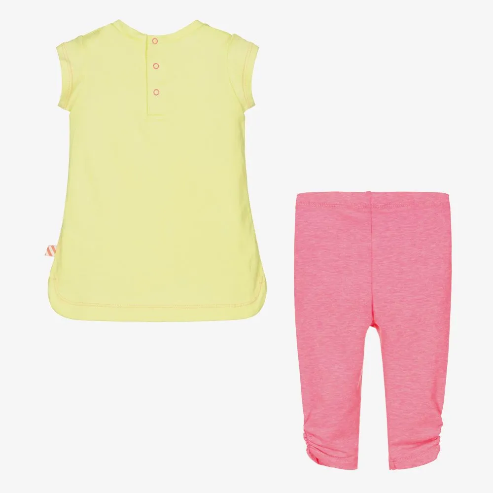 Pink & Yellow Leggings Set