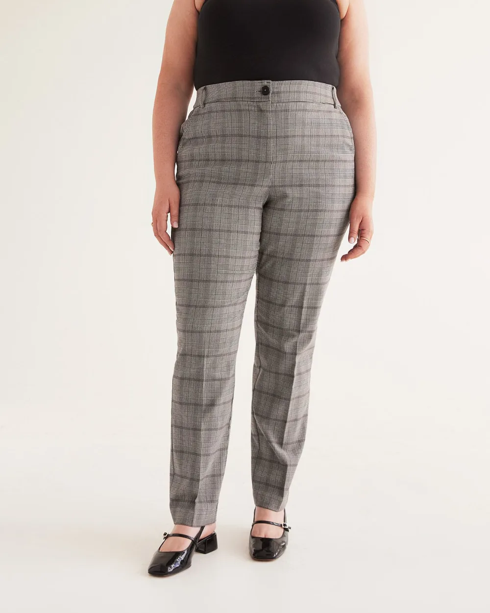 Plaid Curvy-Fit Straight-Leg Pant