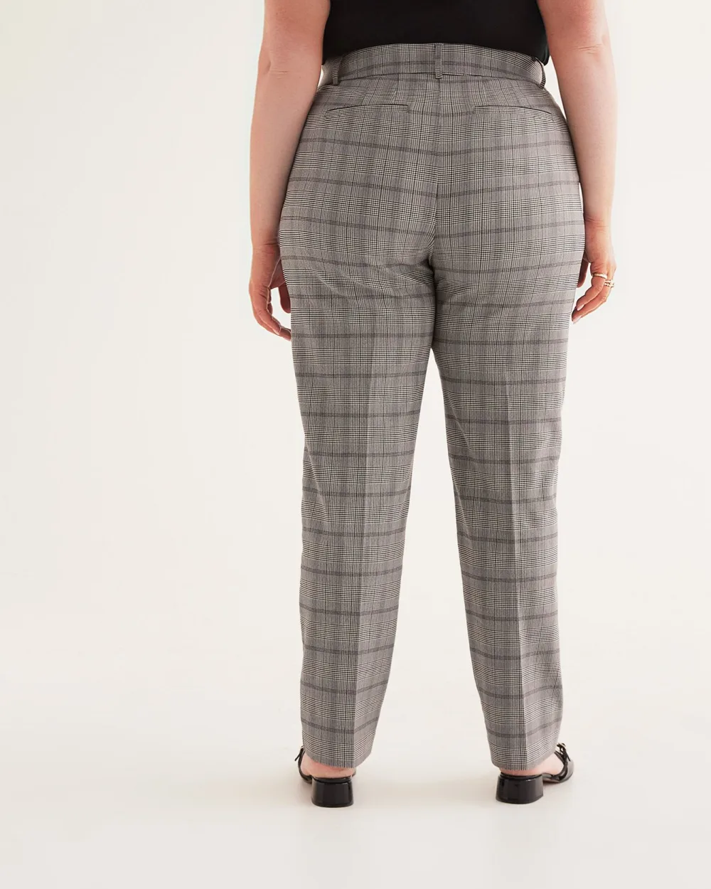 Plaid Curvy-Fit Straight-Leg Pant