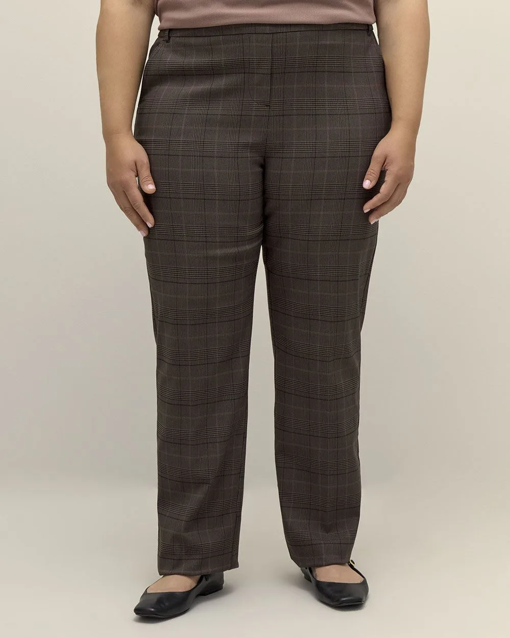 Plaid Straight-Leg Savvy Pant - PENN. Essentials