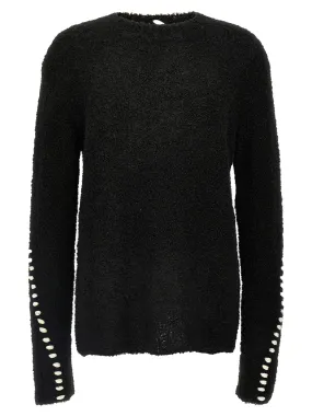 Plain Stitching Sweater Sweater, Cardigans White/Black