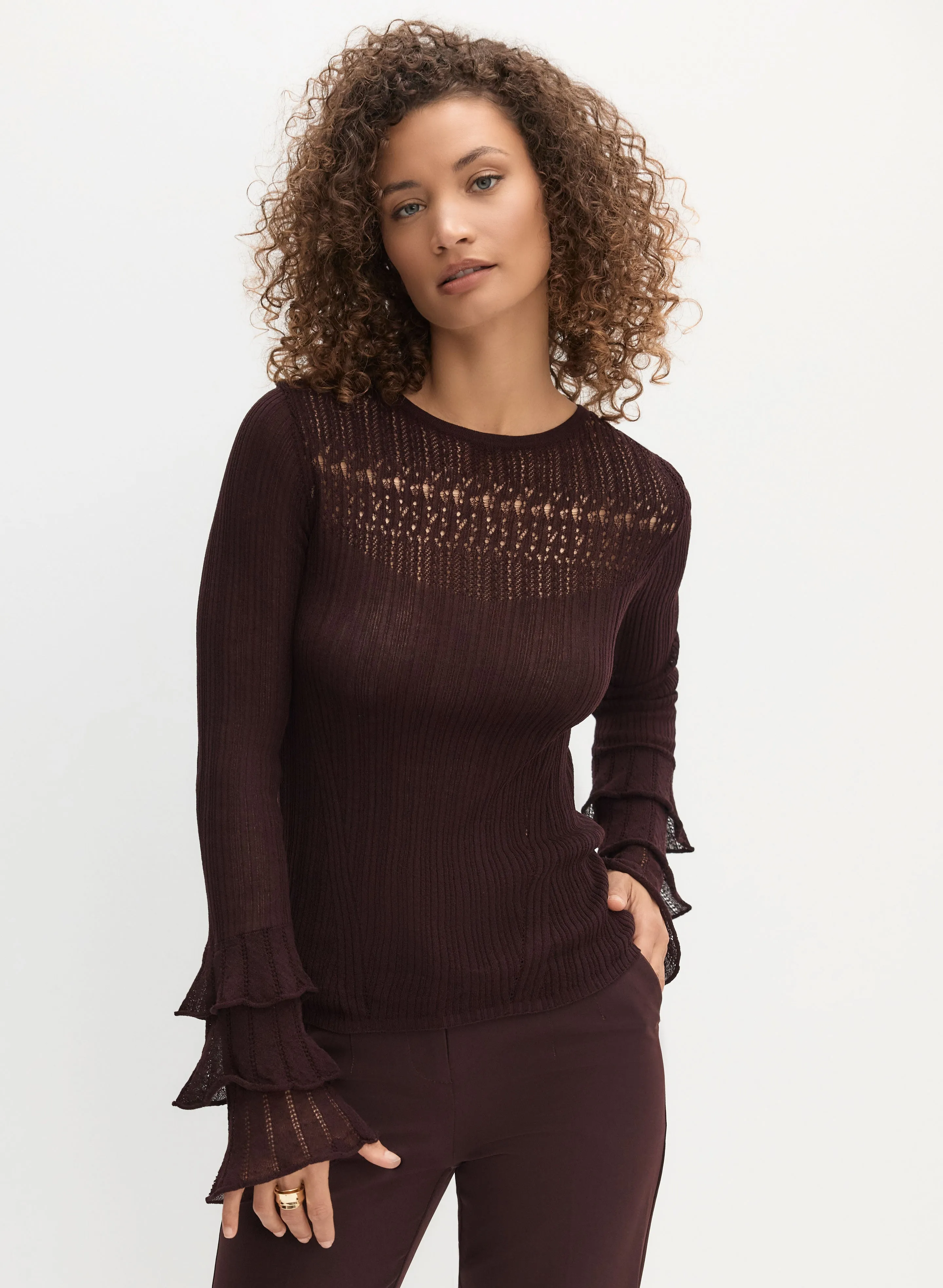 Pointelle Knit Sweater