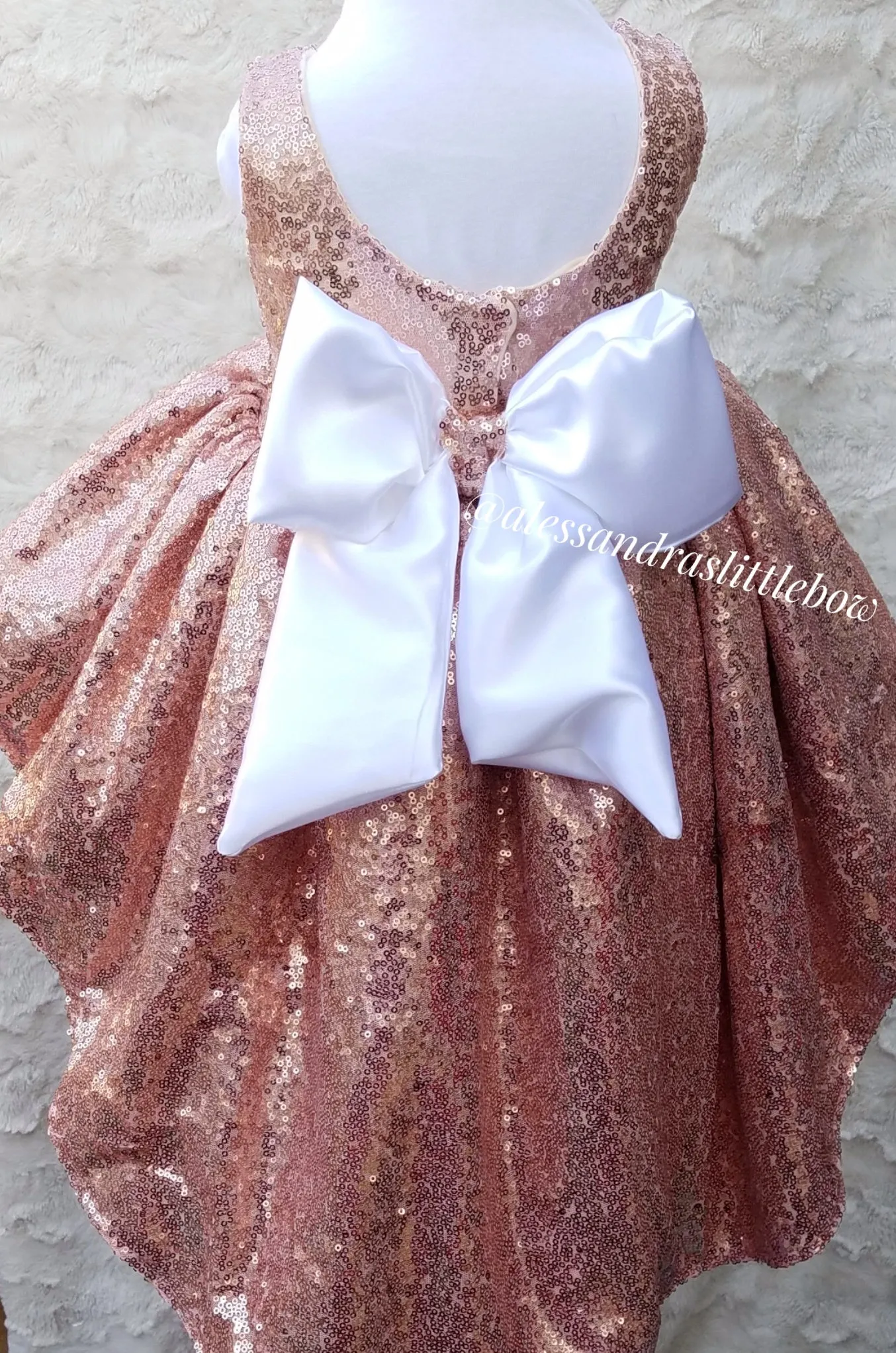 Princess Megan High Low Couture Dress in Rose Gold