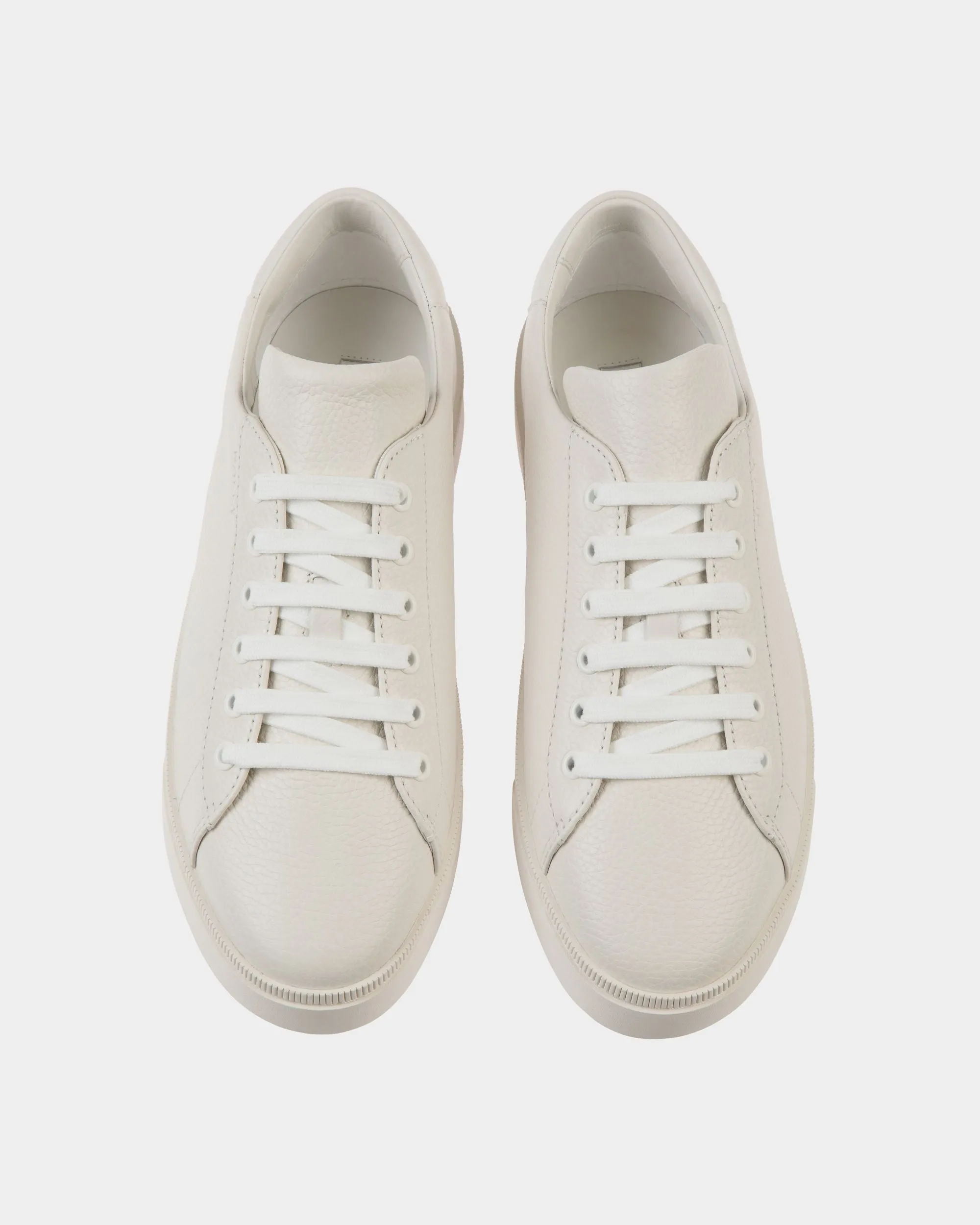 Raise Sneaker In White Grained Leather 