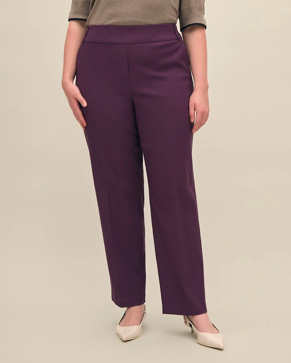 Responsible, Petite, Purple Straight-Leg Savvy Pant - PENN. Essentials