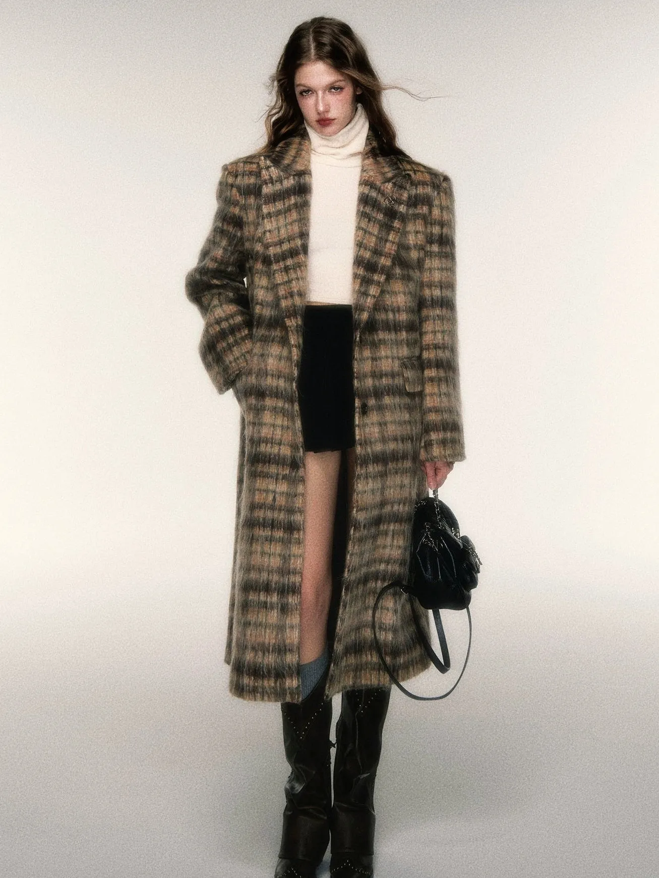 Retro Long Plaid Chester Coat