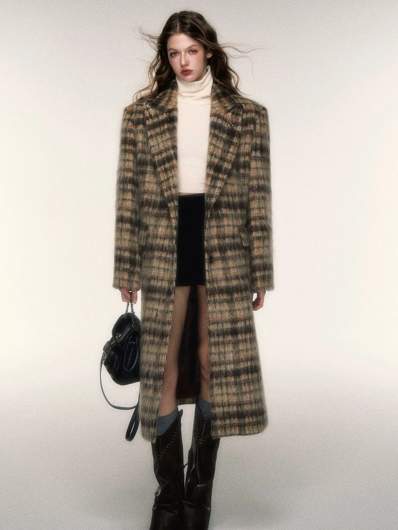 Retro Long Plaid Chester Coat