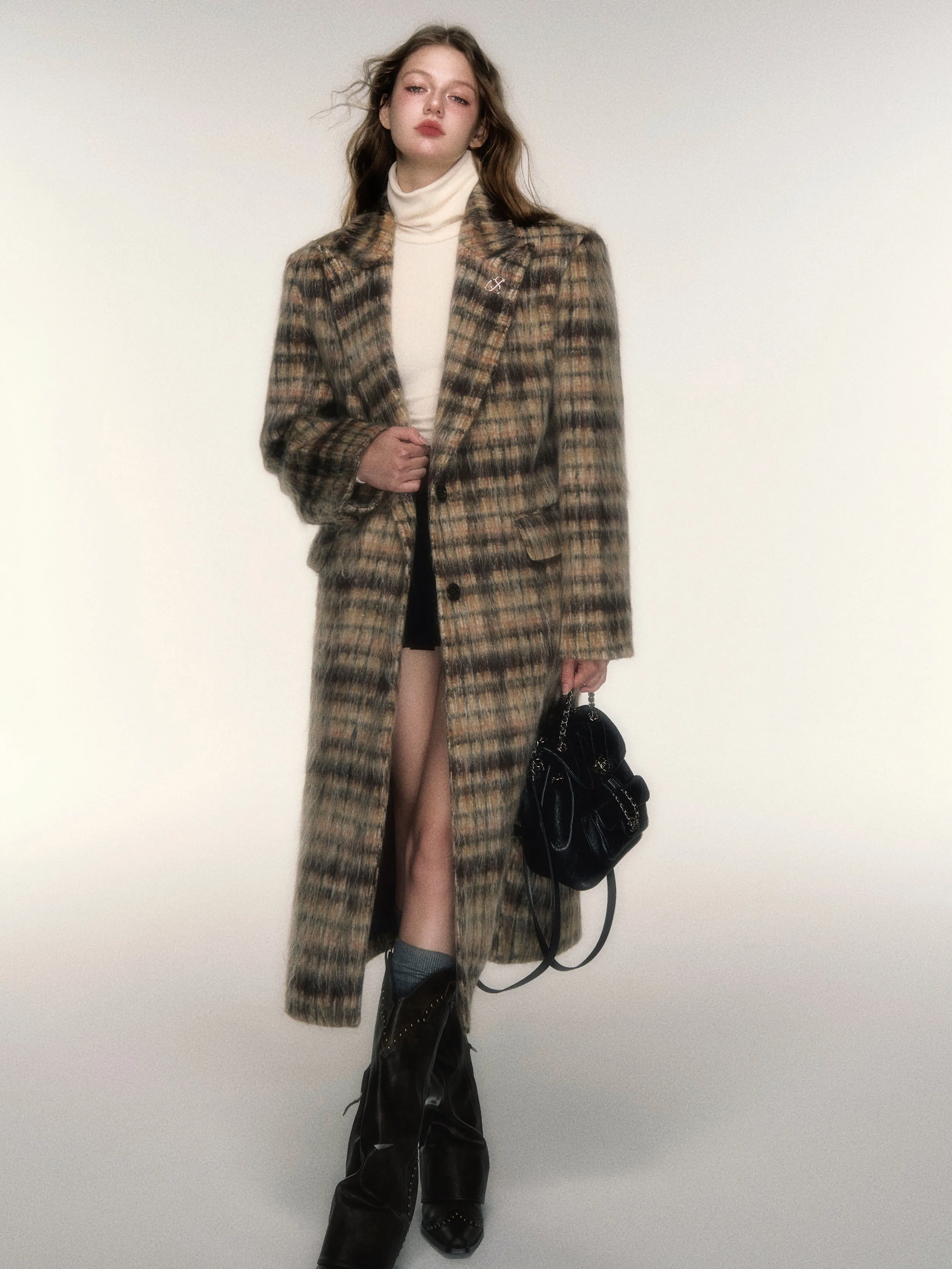 Retro Long Plaid Chester Coat