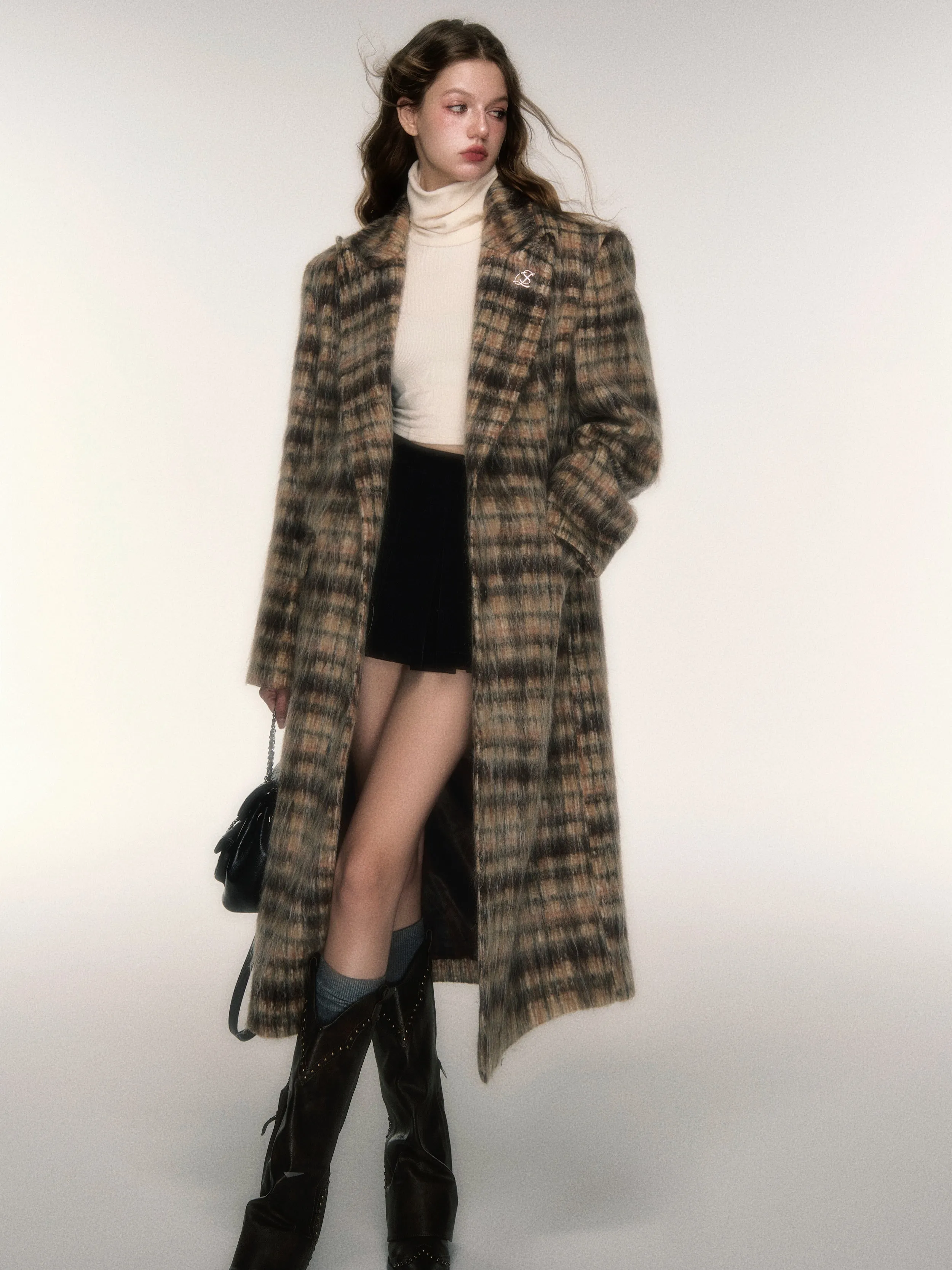 Retro Long Plaid Chester Coat