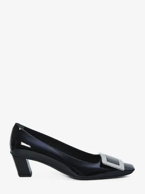 ROGER VIVIER Elegant Beige Patent Leather Pumps with Iconic Buckle - Heel 1.77 in