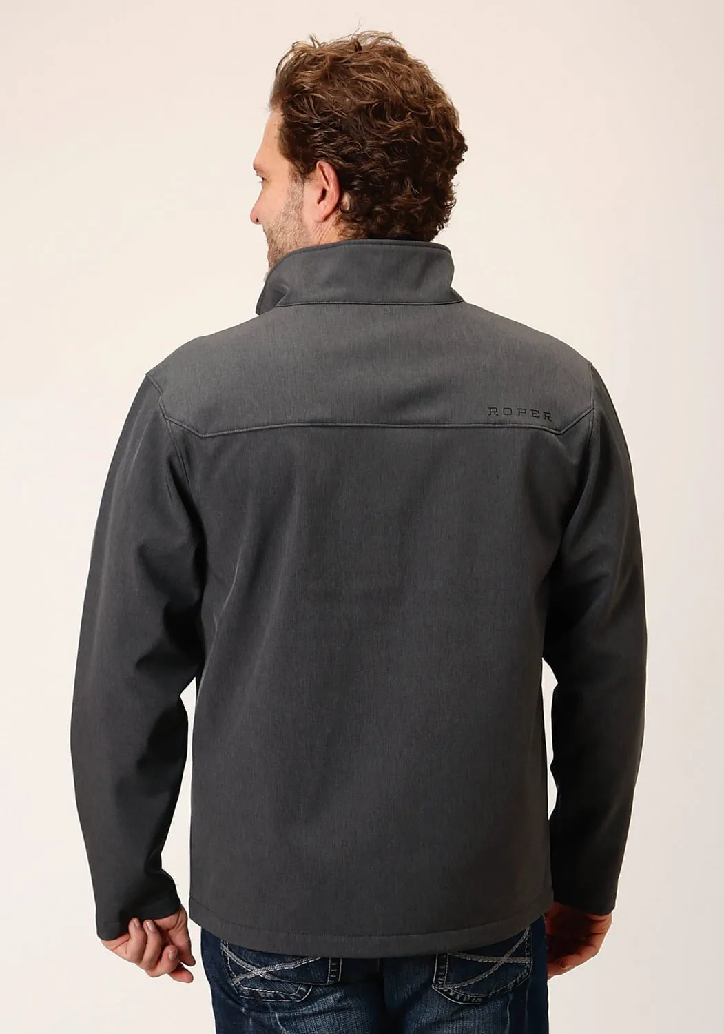 Roper Mens Hi-Tech Grey Poly/Spandex Softshell Jacket