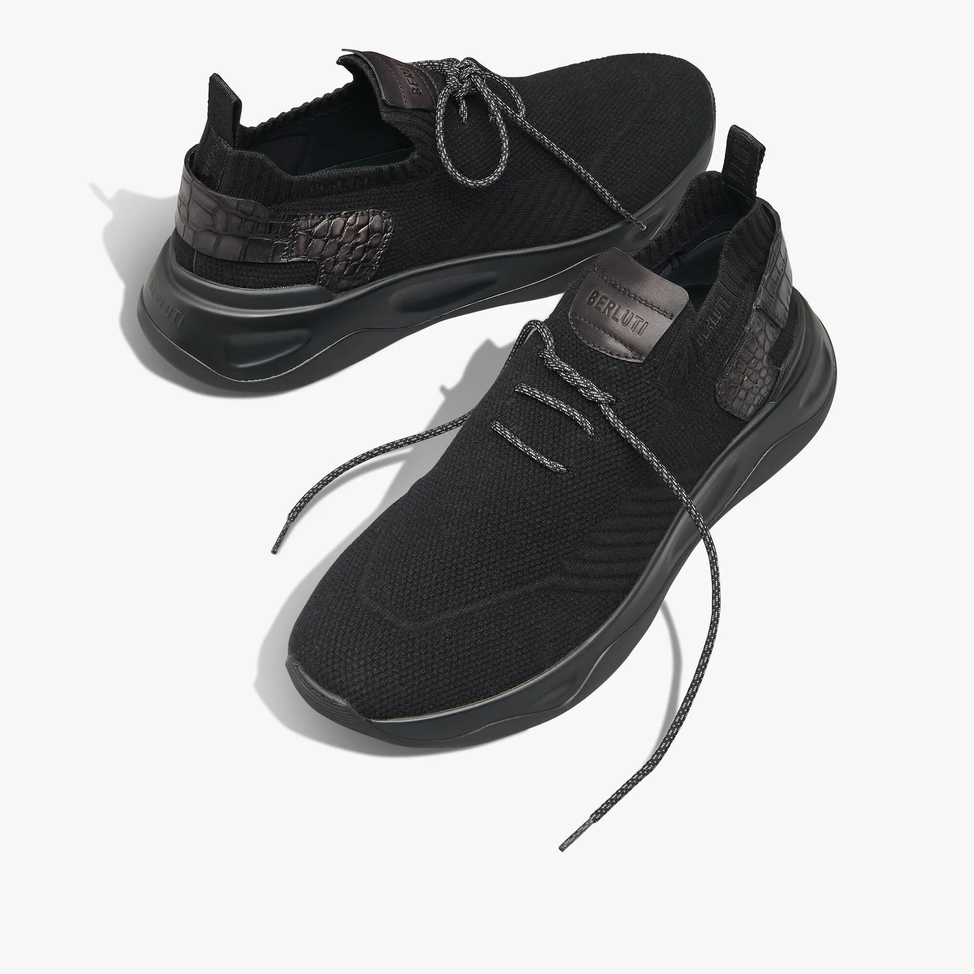 Shadow Cashmere And Alligator Leather Sneaker