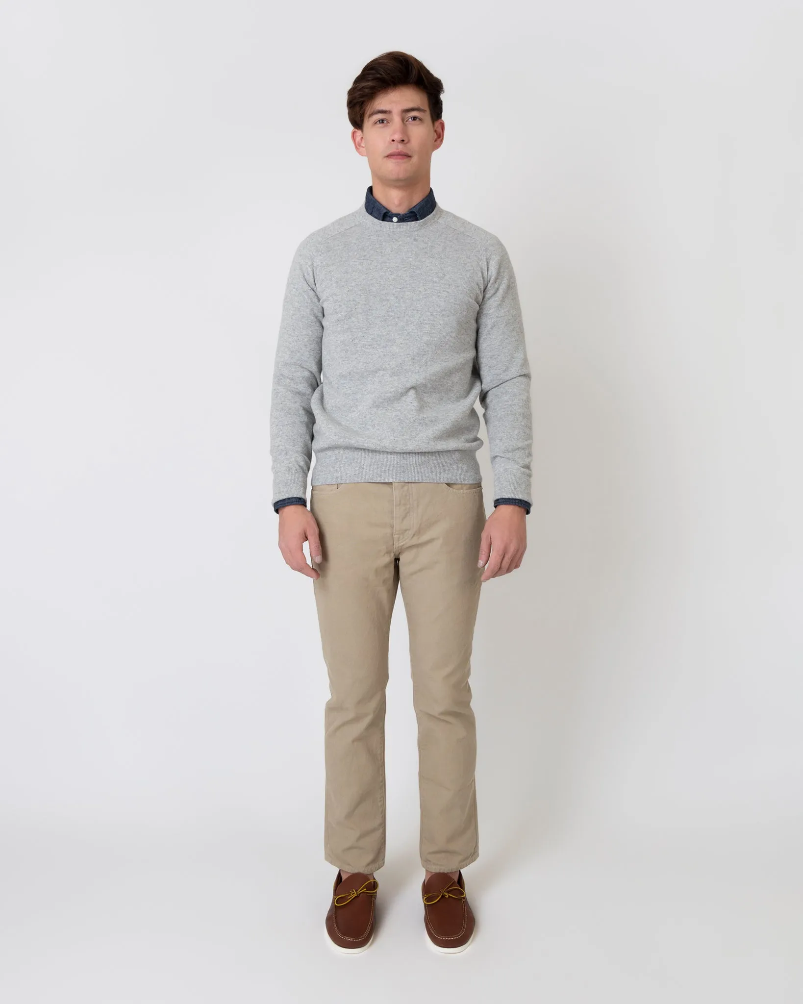 Slim Straight 5-Pocket Pant in Khaki Canvas